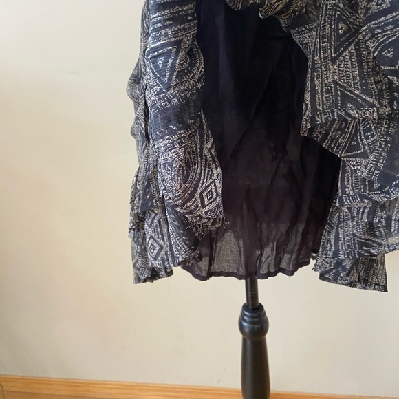 BILLABONG Bohemian Style Aztec Print Ruffle Trim Hem Mini Dress Size Small - Picture 9 of 14